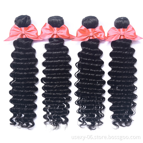 Usexy Wholesale Raw Indian Hair Vendors Cuticles Aligned Hair 3 Bundles With Lace Frontal Virgin Human Hair